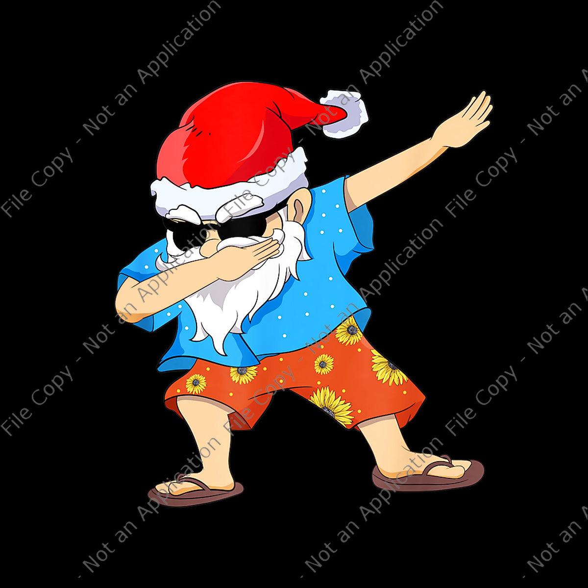 Dabbing Santa In July, Santa vector, Santa Summer Christmas In July, D ...
