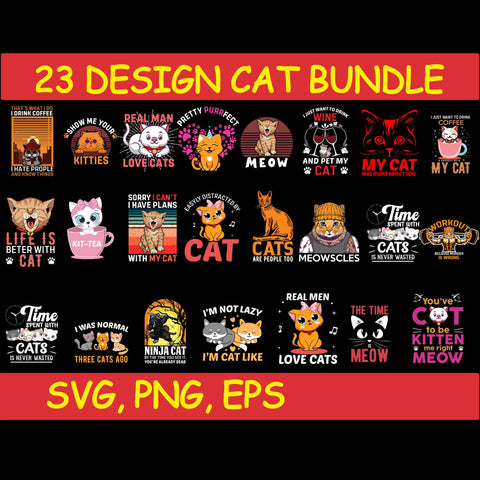 Cat Bundle SVG, Cat svg, kitty svg, Cute Cat SVG,cat head,cat face,mom mama cat svg, Funny Cats, Cat Silhouette, crazy cat love, Cat Design Png