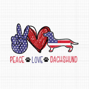 Peace love dachshund 4th of july png, peace love dachshund 4th of july patriotic american usa flag, 4th of julyPNG, 4th of july vector