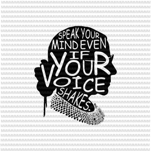 Ruth Bader Ginsburg svg, Speak Your Mind Even If Your Voice Shakes svg, quote svg, funny quote svg,  Ruth Bader Ginsburg vector