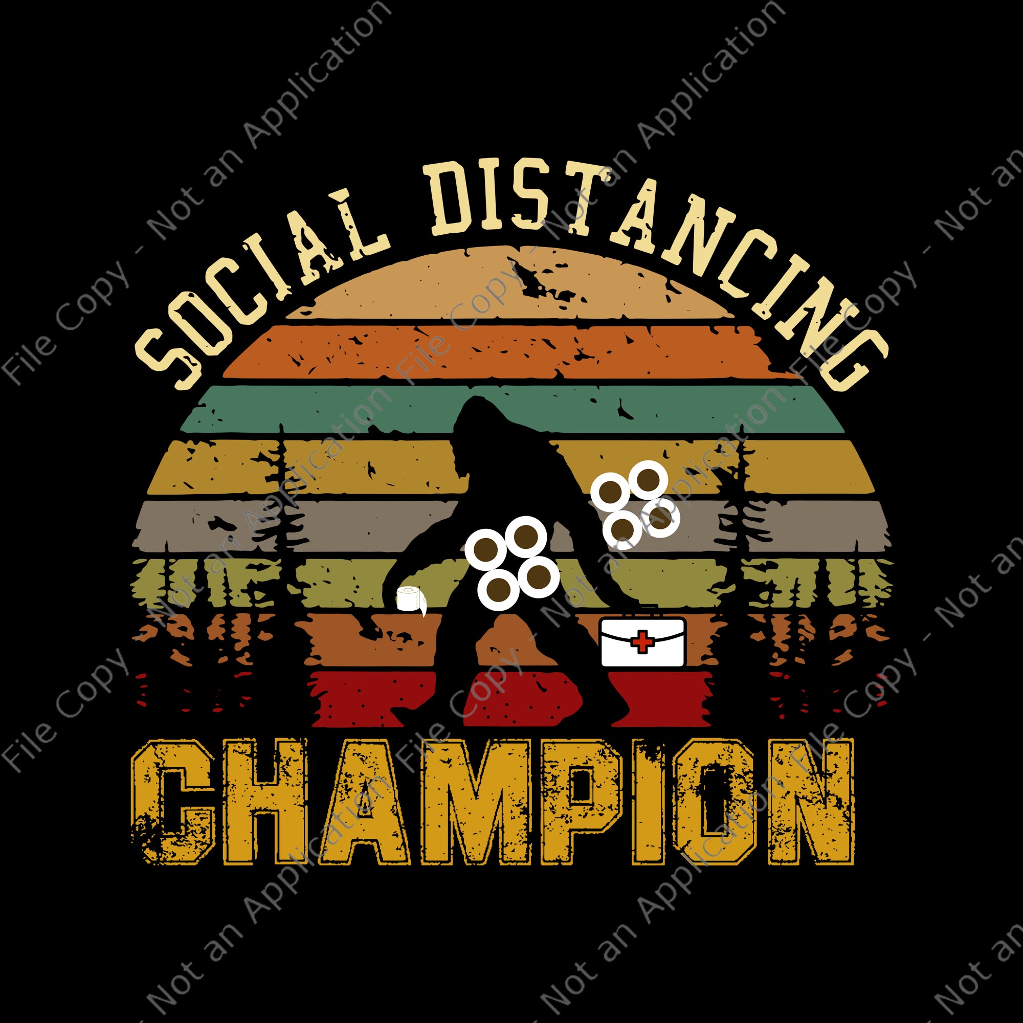 Social distancing champion svg, social distancing champion vintage svg, social distancing champion, vintage bigfoot and toilet paper