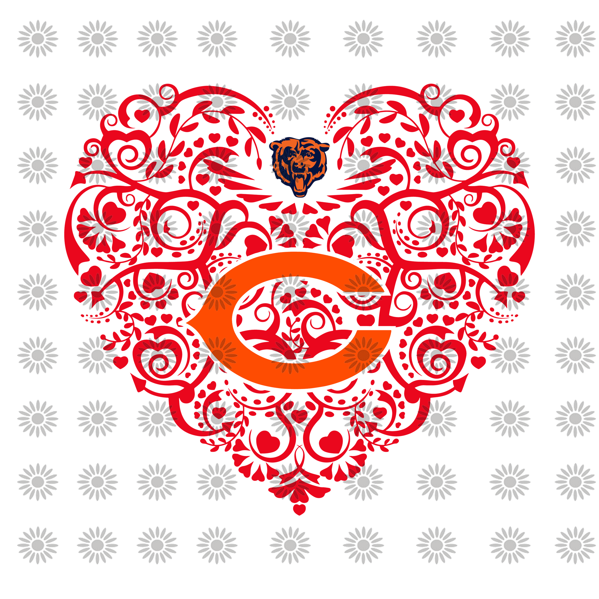 Chicago Bears SVG,Chicago Bears Files,Chicago Bears Football SVG,Bears Printables, NFL Football svg,png, dxf,eps file for Cricut, Silhouette