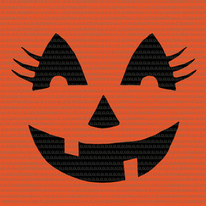 Funny Jack O' Lantern Pumpkin with EyeLashes for Halloween, Funny Jack O' Lantern Pumpkin with EyeLashes for Halloween SVG, Pumpkin Eyelashes Halloween, Lantern Pumpkin, halloween svg, png, eps, dxf file