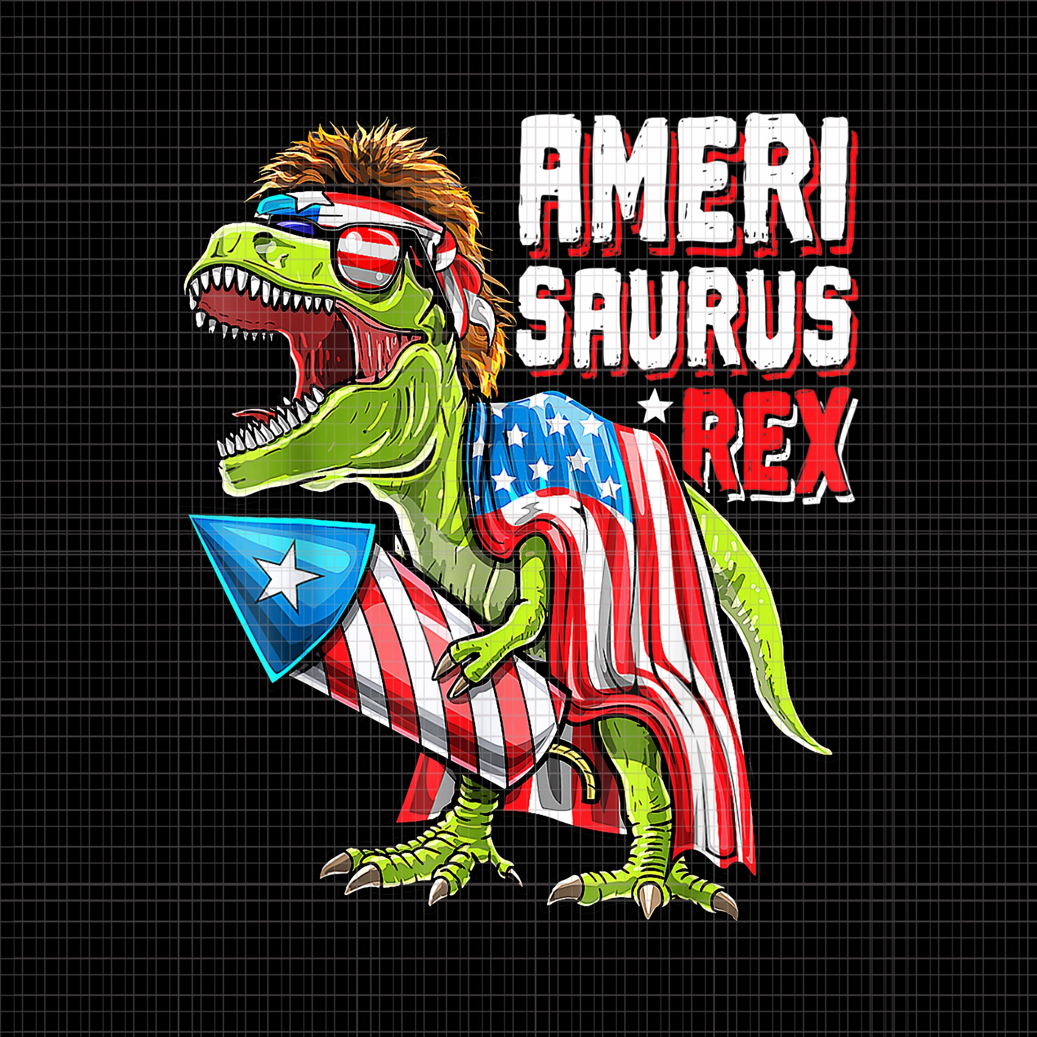 Ameri Saurus Rex Dinosaur 4th of July PNG, Ameri Saurus Rex vector, 4th of July png, 4th of July vector, Ameri Saurus Rex Dinosaur