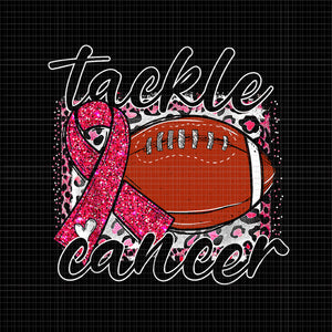 Tackle Breast Cancer Awareness Png, Tackle Cancer Football Png, Pink Ribbon Leopard Football Png, Pink Ribbon Png, Halloween Png, Autumn Png