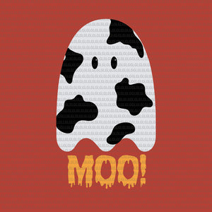 Moo! Cute Funny Cow Print Ghost Halloween, Moo halloween svg, Moo halloween png, Moo ghost halloween, halloween