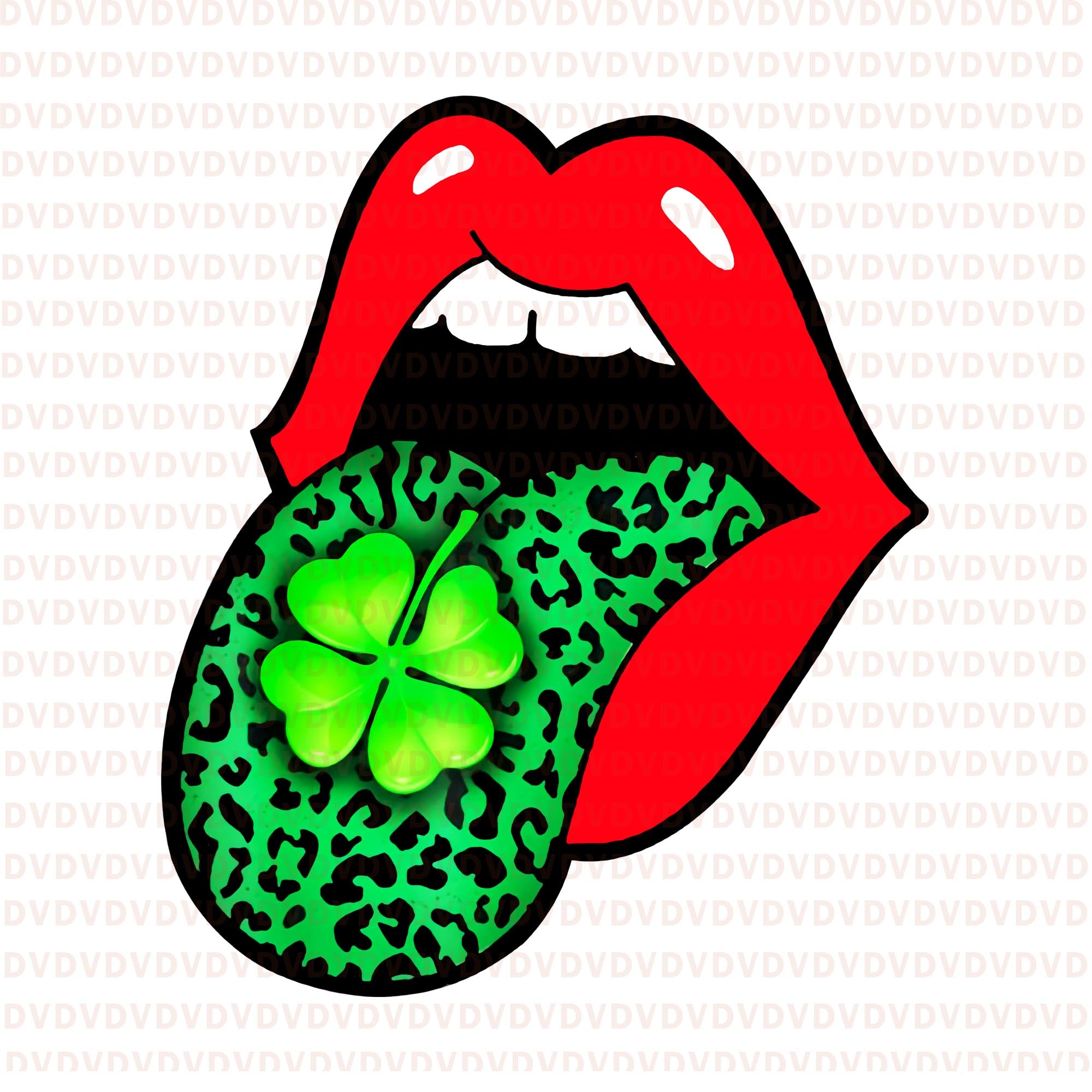 Red lips green leopard tongue cheetah cool st patricks day png, red lips green leopard tongue cheetah cool st patricks day, patrick day