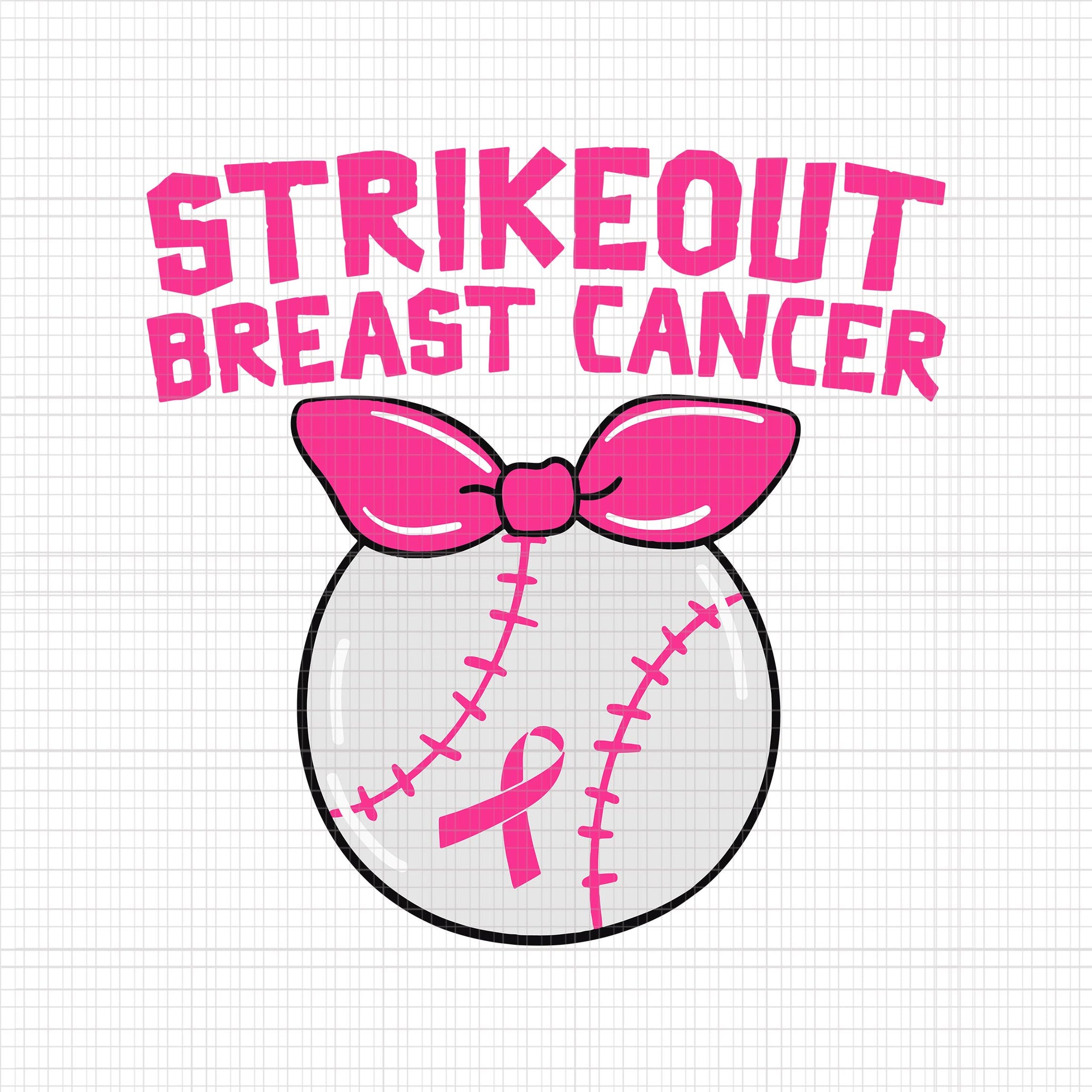 Strike Out Breast Cancer Svg, Awareness Baseball Fighters Svg