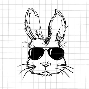 Easter Day Bunny Face With Sunglasses Svg, Easter Day Svg, Bunny Svg