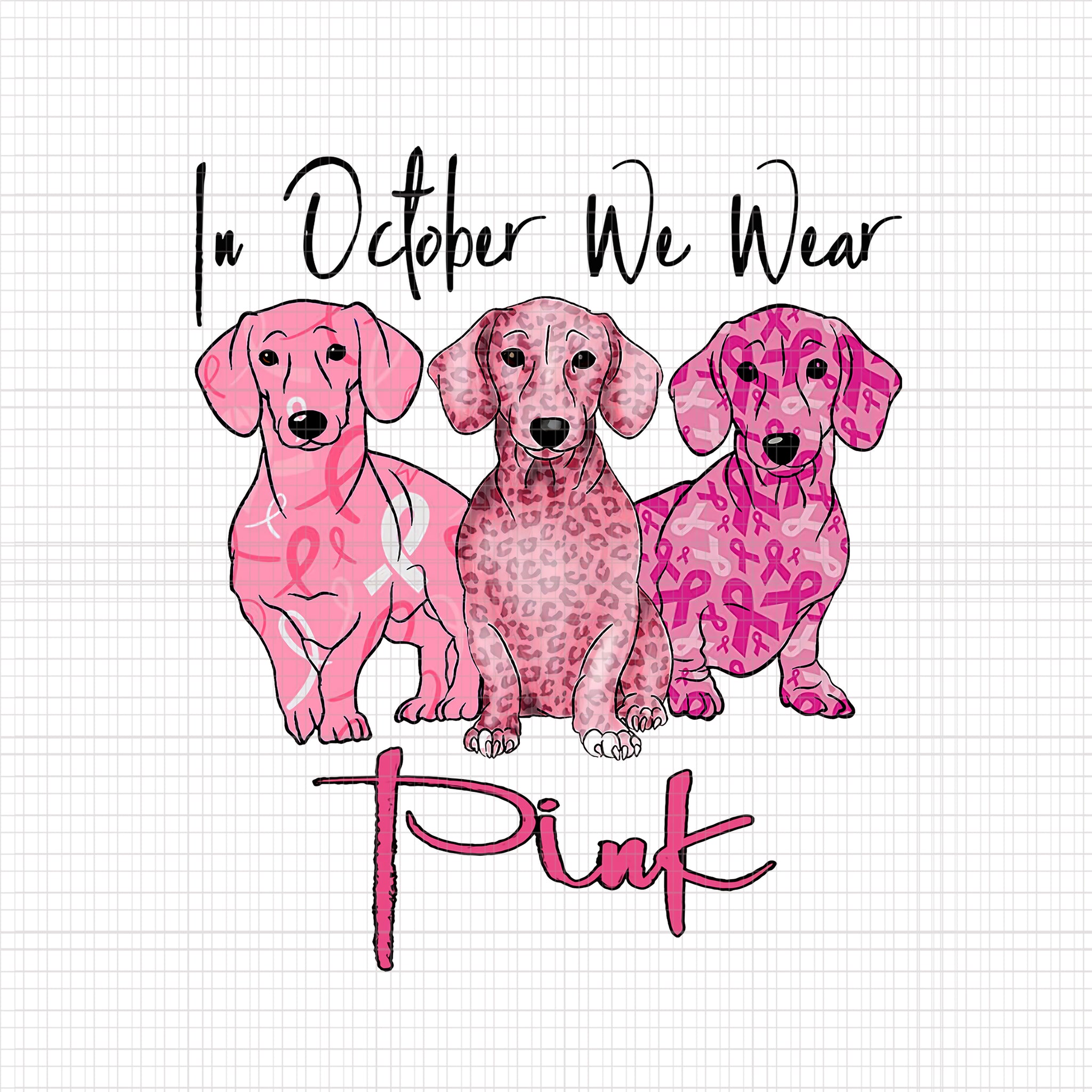 In October We Wear Pink Dog, Pink Dog Png, Breast Cancer Awareness png, Pink Cancer Warrior png, Pink Ribbon, Halloween Pumpkin, Pink Ribbon Png, Autumn Png, Dog Halloween