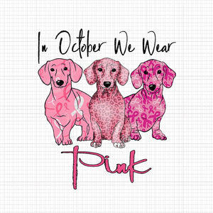 In October We Wear Pink Dog, Pink Dog Png, Breast Cancer Awareness png, Pink Cancer Warrior png, Pink Ribbon, Halloween Pumpkin, Pink Ribbon Png, Autumn Png, Dog Halloween