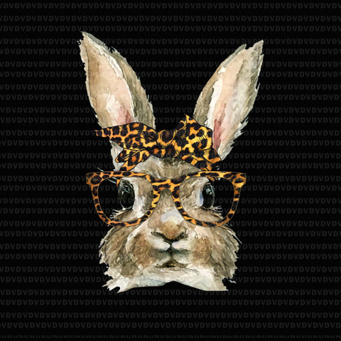 Bunny rabbit png, bunny rabbit vector, bunny rabbit glasses leopard print bow funny hipster easter png, bunny rabbit