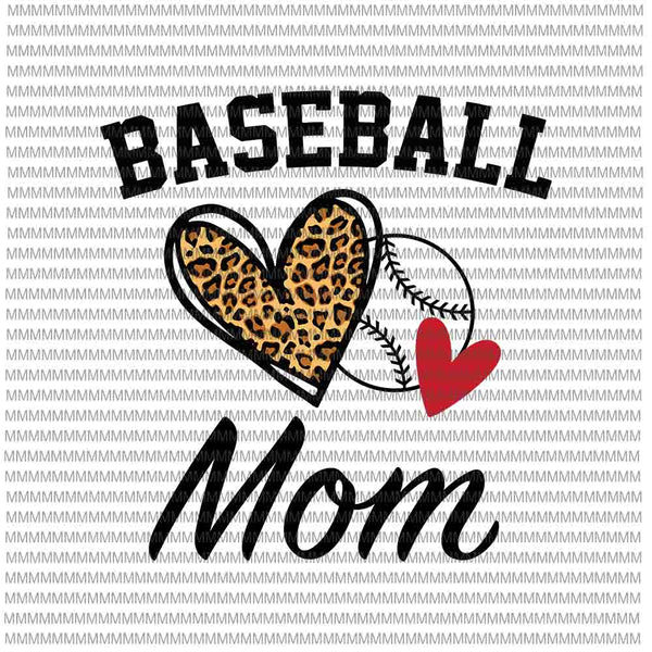 Retro Leopard Baseball Mom Happy Mothers Day SVG Cutting Files