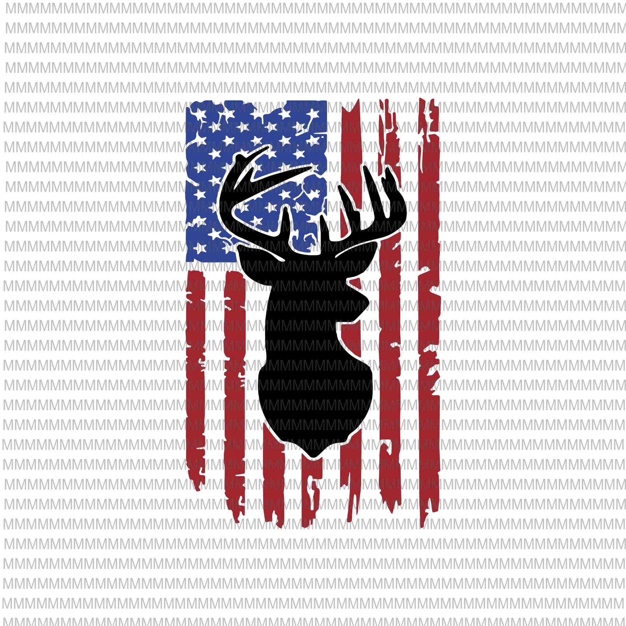 Deer hunt flag svg, 4th of July svg, Deer distressed flag svg, deer flag svg, deer svg, deer American flag svg, hunting deer svg