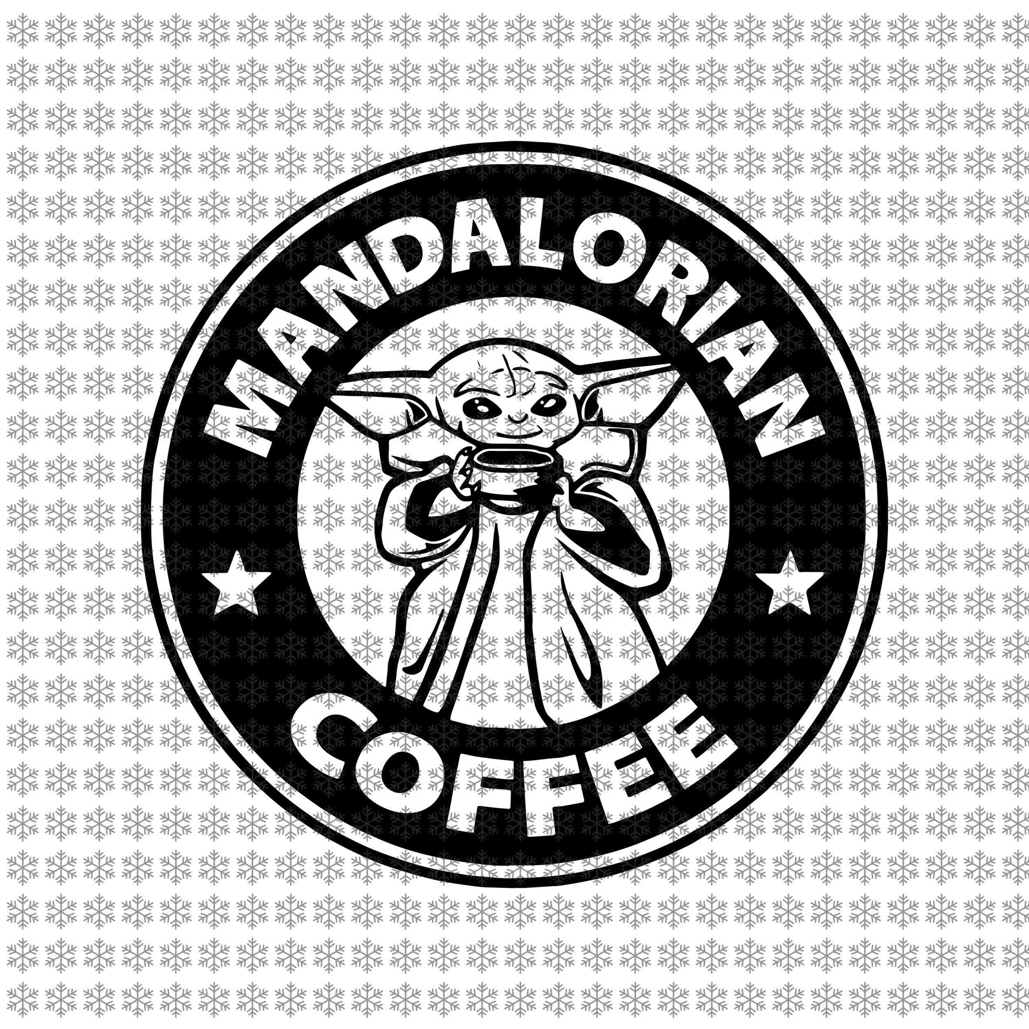 Mandalorian coffee, Baby yoda svg, baby yoda vector, baby yoda digital file, star wars svg, star wars vector, The Mandalorian the child svg