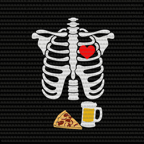 Halloween Skeleton Pregnancy Pizza Xray Dad To Be, Halloween Skeleton Pregnancy Pizza Xray svg, Halloween Skeleton svg, Halloween Skeleton pizza svg png eps dxf file