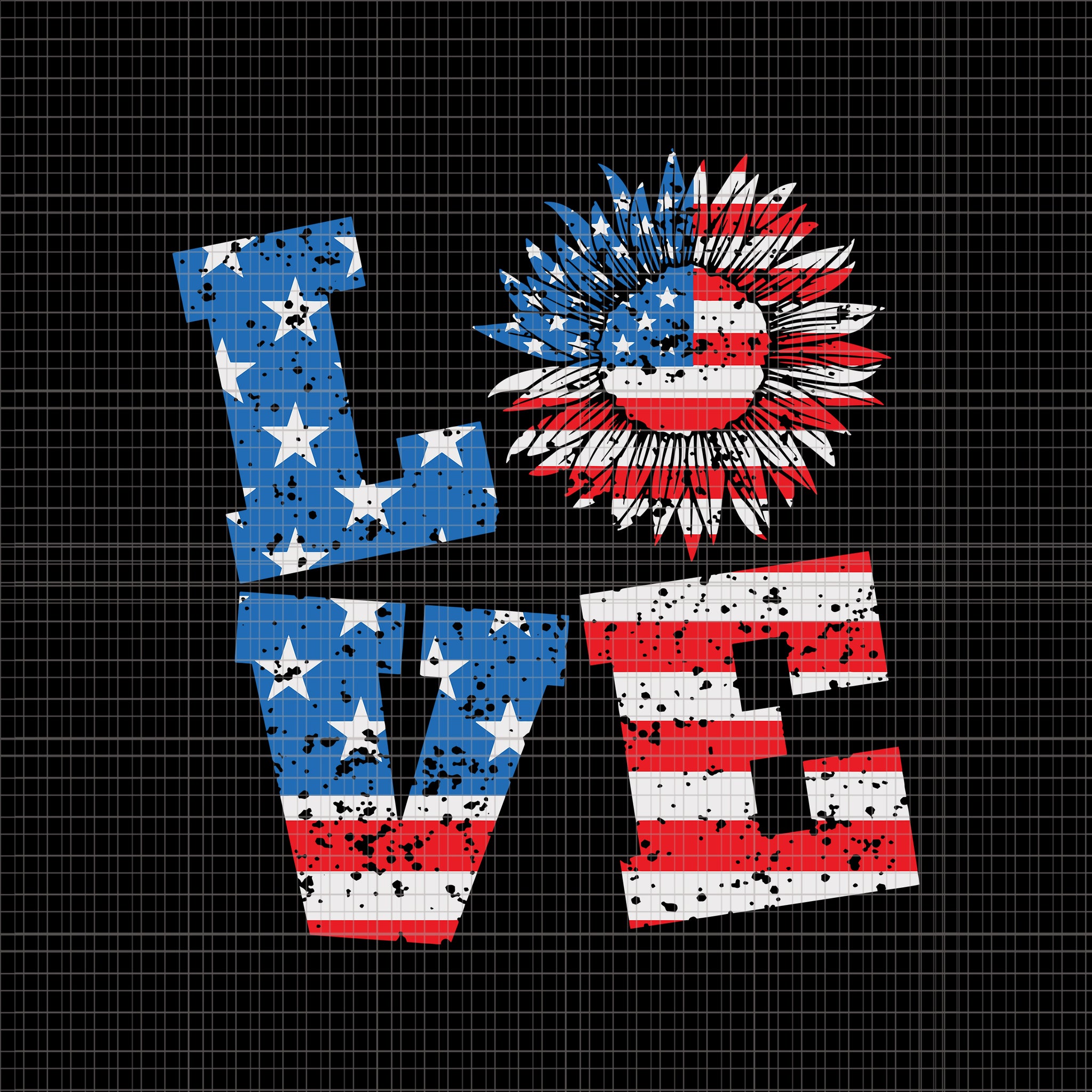 4th Of July Love Sunflower SVG, 4th Of July Love Sunflower, Love Sunflower Flag svg, Love Sunflower svg, Love Sunflower flag 4th of July, 4th of July svg, 4th of July vector