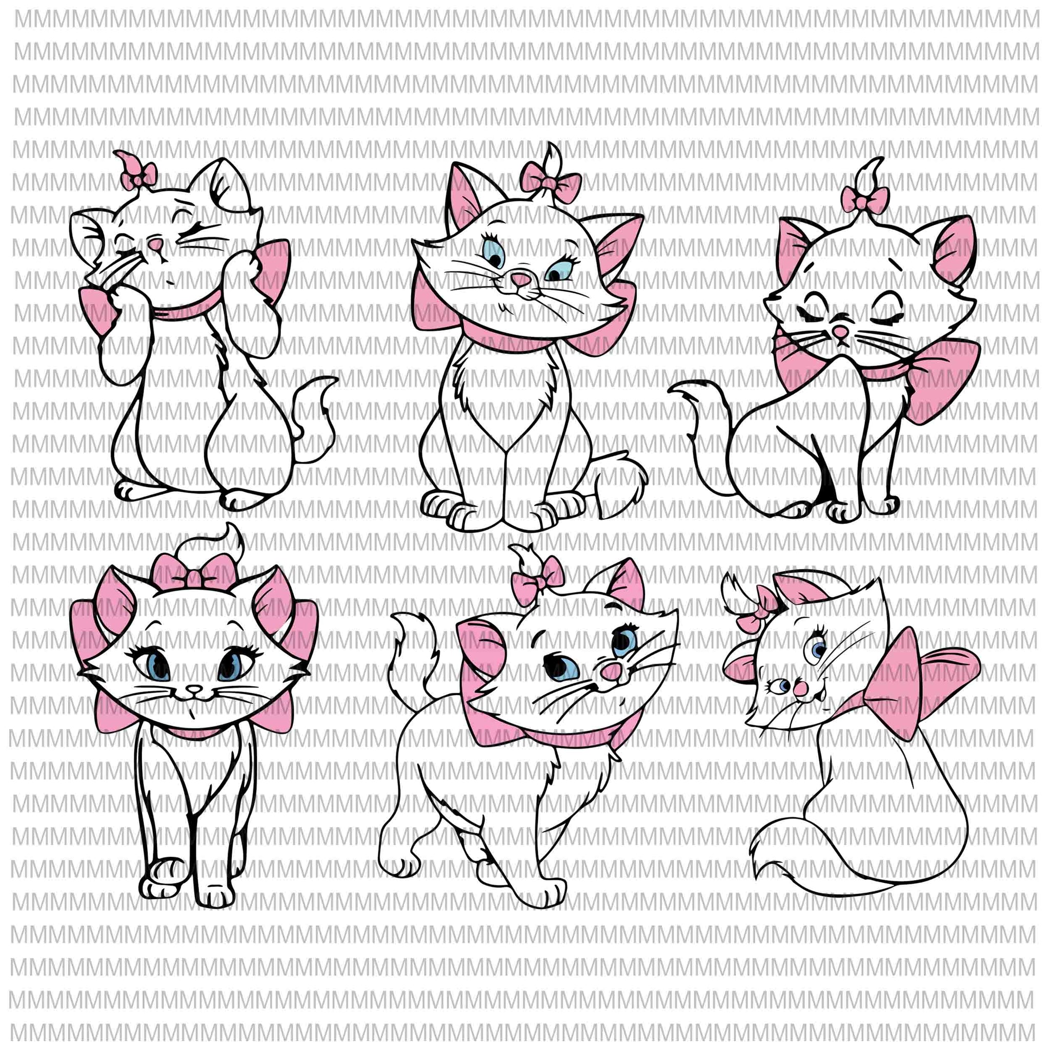 Aristro cats svg, Cat svg, png, Cricut Cut Files, Pastel cat sublimation, t-shirt transfer, SVGs for Cricut & Silhouette t-shirt design for commercial use