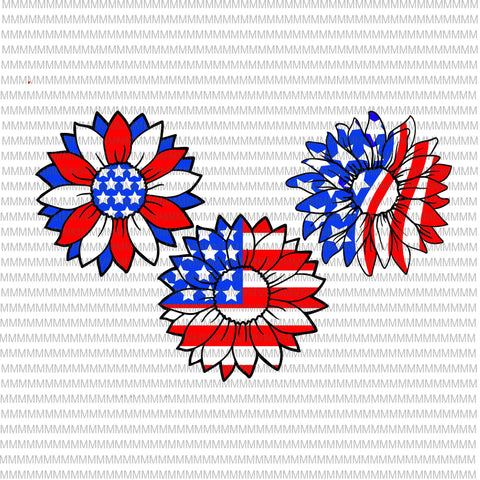 4th of July svg, Sunflower svg, Independence Day svg, American flag svg, patriotic, Svg Files for Cricut, cut file, dxf files for laser, png