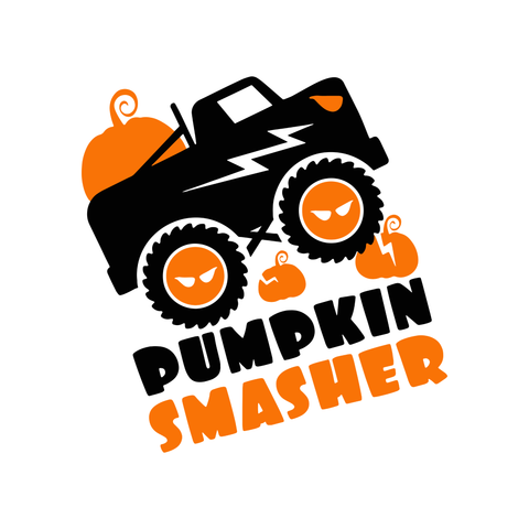 Pumpkin Smasher svg, Boy Halloween SVG, Pumpkin monster truck svg, Pumpkin truck svg, Boy Halloween shirt design for  Cricut, Silhouette