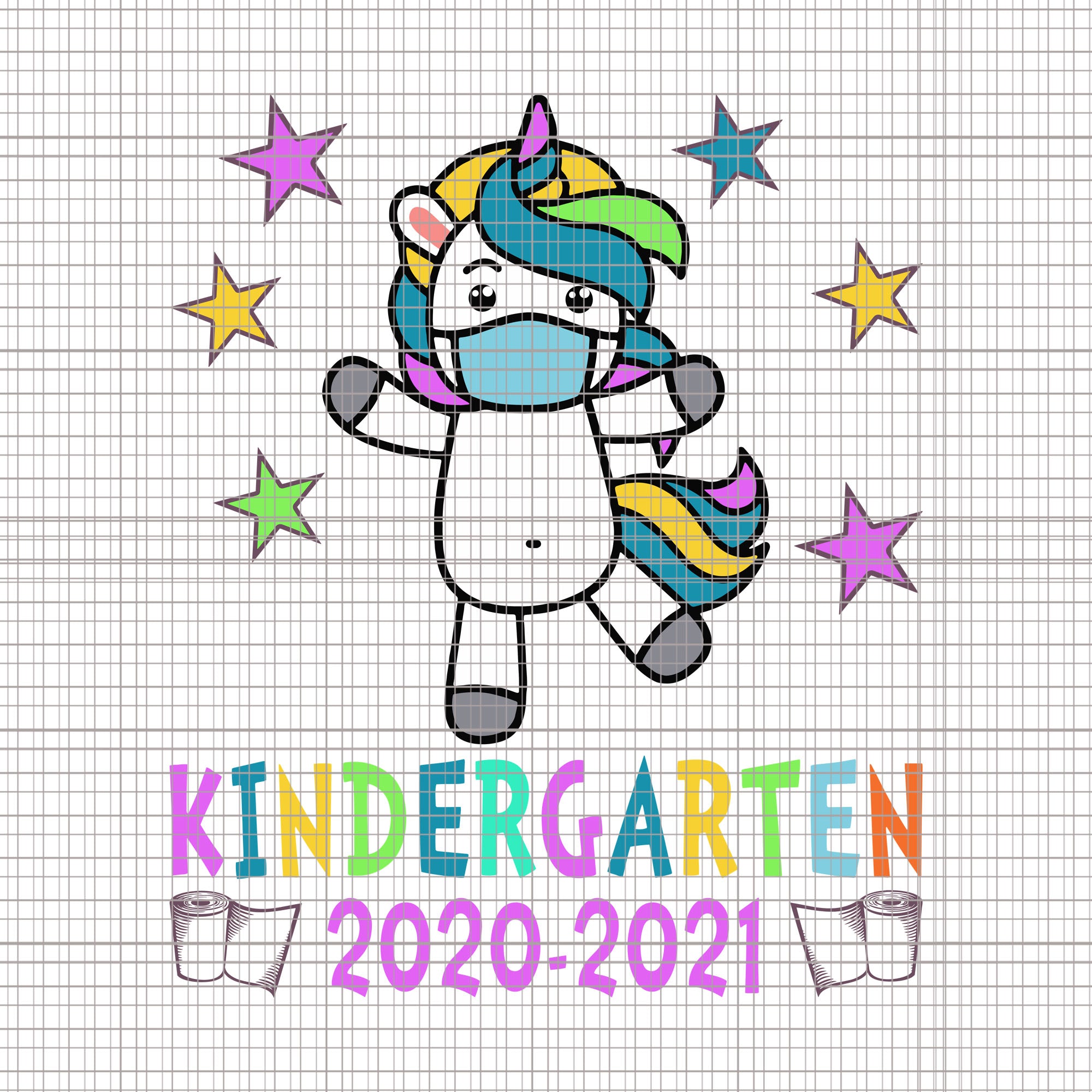 Unicorn Kindergarten 2020 svg, Quarantine Unicorn Hello Kindergarten 2020 svg,png, unicor svg, back to school svg, Happy First Day Of School