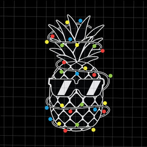 Pineapple With Christmas Light Svg, Christmas Svg, Tree Christmas Svg, Tree Svg, Santa Svg, Snow Svg, Merry Christmas Svg, Hat Santa Svg, Light Christmas Svg