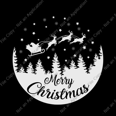 Merry Christmas, Christmas svg, Flying Santa svg, Santa svg, Christmas Scene, Merry Christmas svg, christmas vector, santa vector, eps, dxf, png, svg file