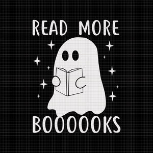 Read More Boooooks Svg, Ghost Halloween Svg, Ghost Svg, Halloween Svg, Ghost Books Svg, Teacher Ghost Svg