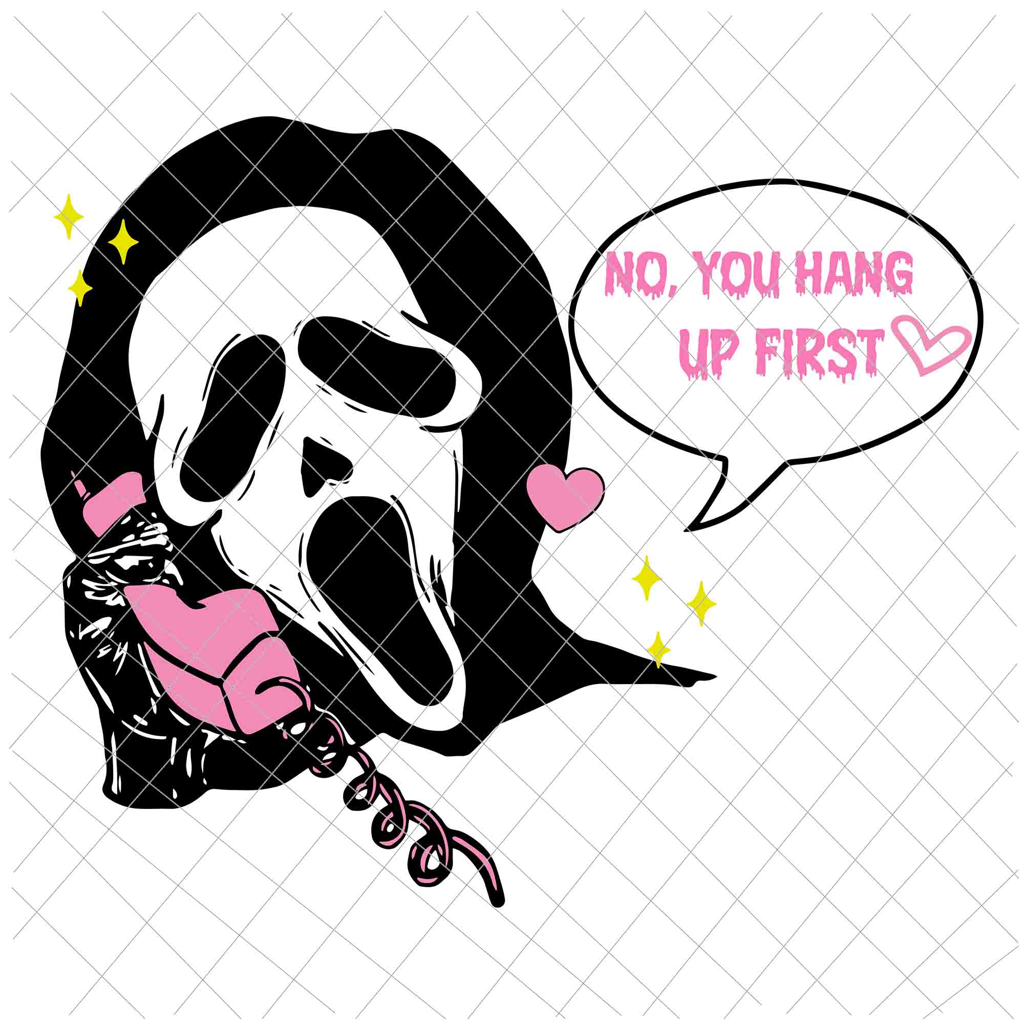 Ghostface Calling Halloween Funny Svg, No, Can I Help You Svg, Scream You Hang Up Svg, Funny Call Center Halloween Svg