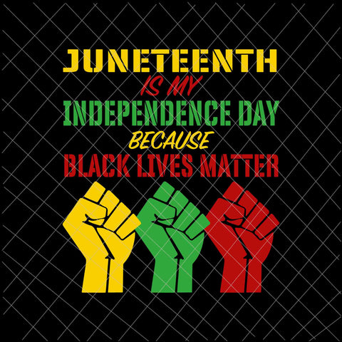 Juneteenth Is My Independence Day Because Black Live Matter Svg, Free Black History Month Svg, Juneteenth 1865 Svg