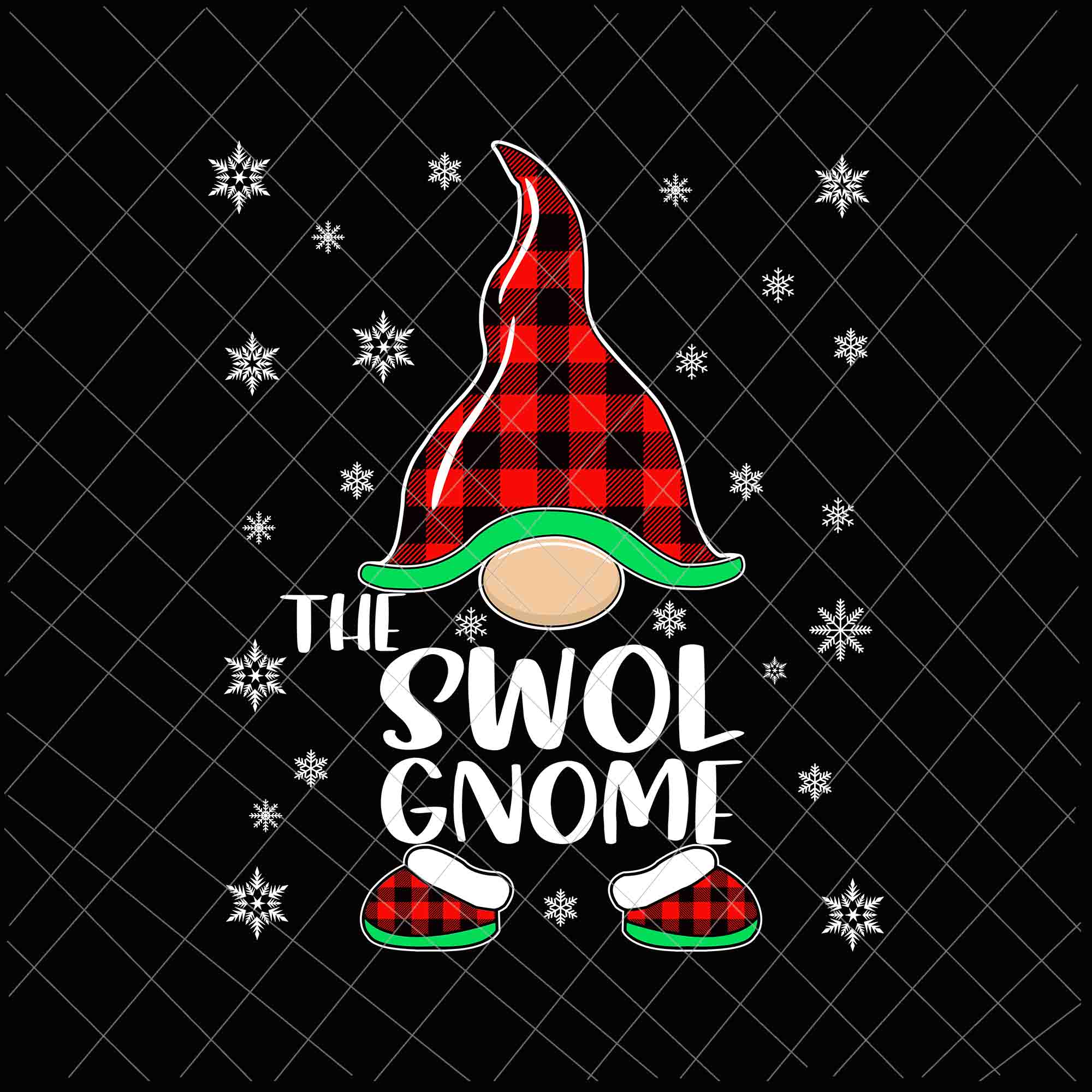 The Swol Gnome Svg, Gnome Buffalo Plaid Christmas Svg, Christmas Gnomies Svg, Funny Christmas