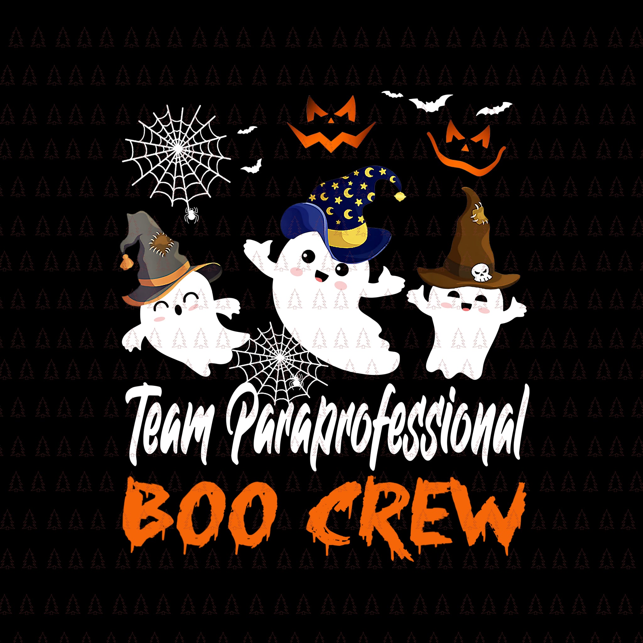 Team Paraprofessional Boo Crew Png, Halloween Png, Boo Crew Png, Halloween Ghost Png, Ghost Png