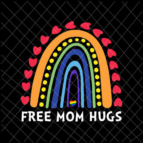 Free Mom Hugs Svg, Rainbow Heart Gay Pride LGBT Svg, Rainbow Heart Gay Svg, LGBT Svg
