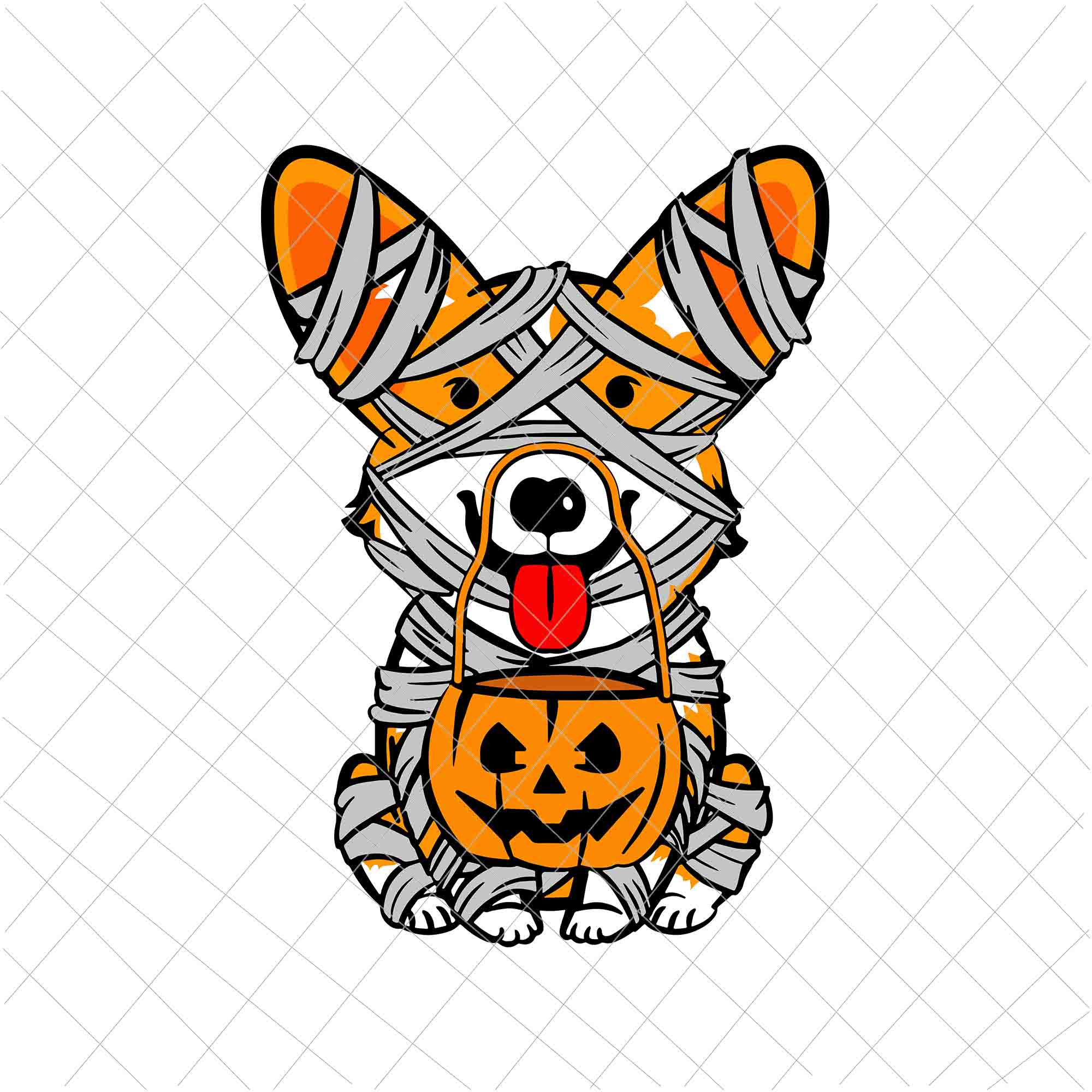 Cute Halloween Welsh Corgi Mummy Svg, Dog Lover Svg, Dog Halloween Svg, Corgi Mummy Halloween Svg, Funny Halloween Svg, Corgi Zombie Svg