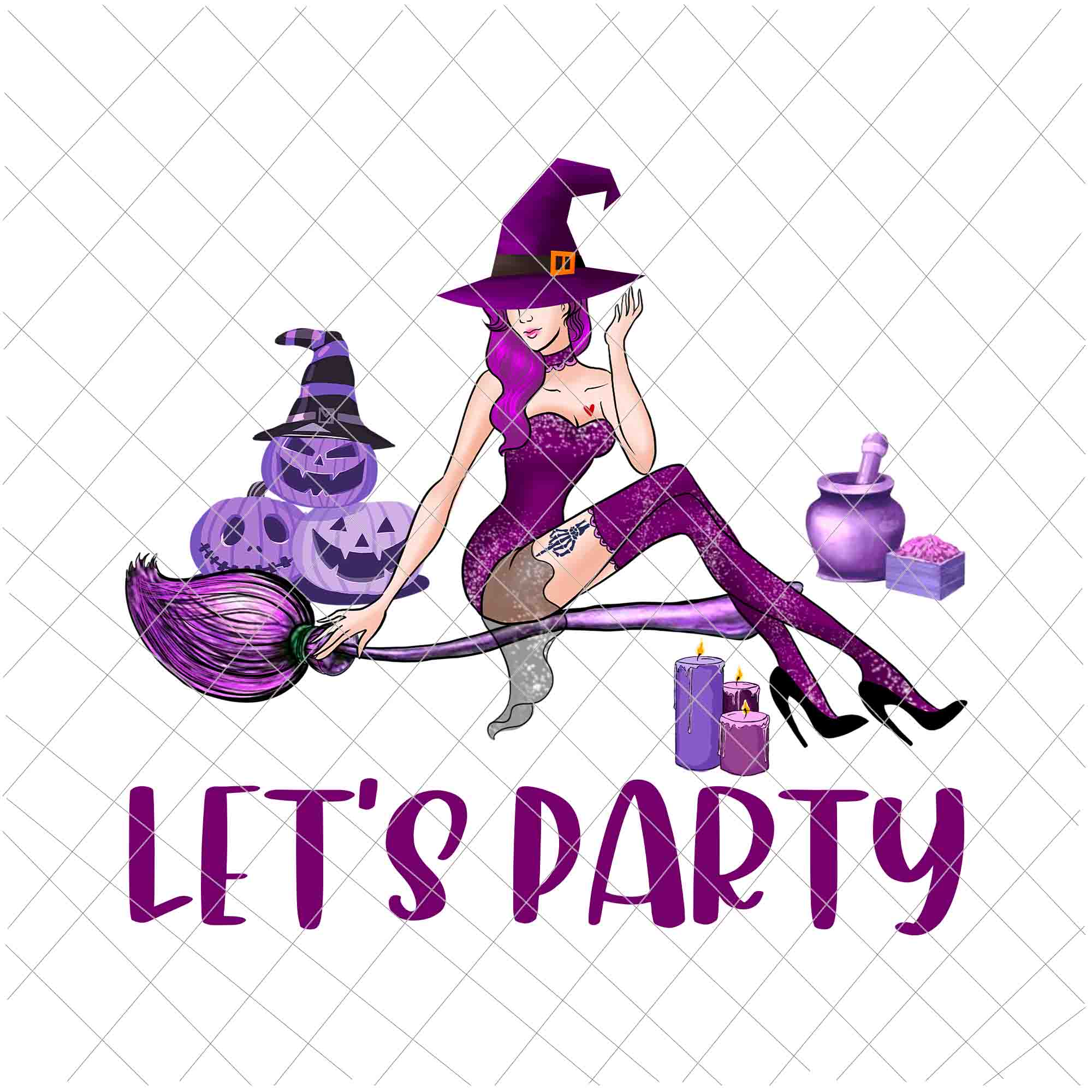 Let's Party Halloween Png, Girl Halloween png, Witch Sexy Halloween Png, Halloween Party png