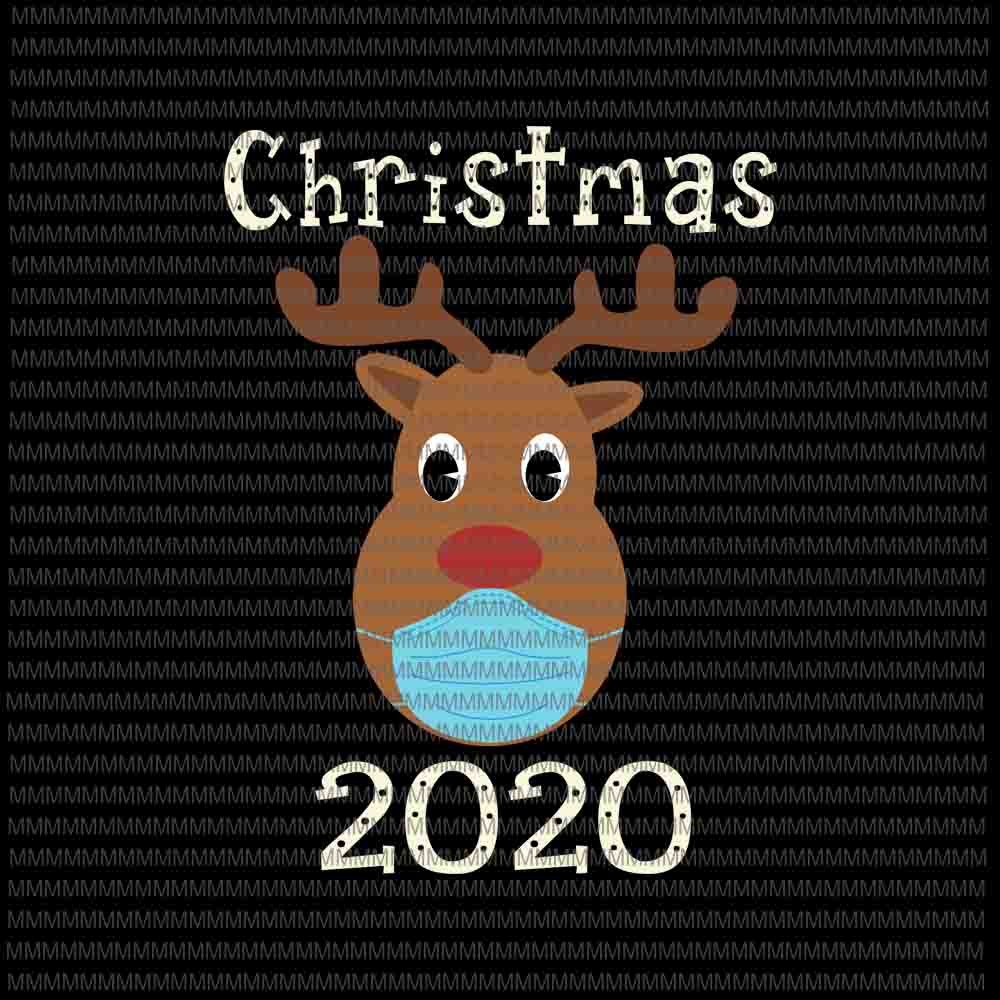 Reindeer In Mask Christmas 2020 svg, Rudolph Reindeer mask svg, Reindeer Christmas 2020 svg, Christmas 2020 Reindeer, Reindeer Christmas