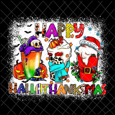 Happy Hallothanksmas Coffee Png, Halloween Thanksgiving Christmas Png, Coffee Hallothanksmas Png