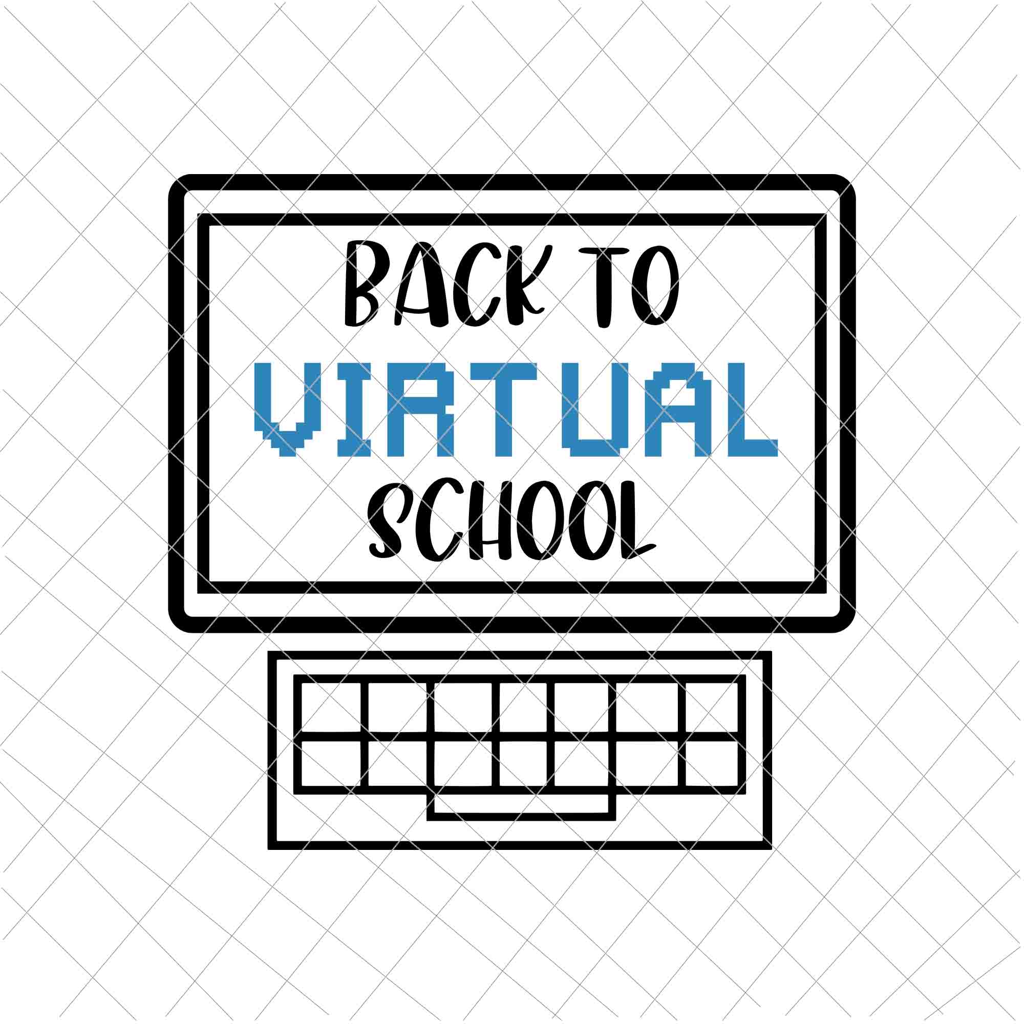 Back to Virtual School Kids Computer Svg, Virtual Back To School Svg, Happy Back To School Svg