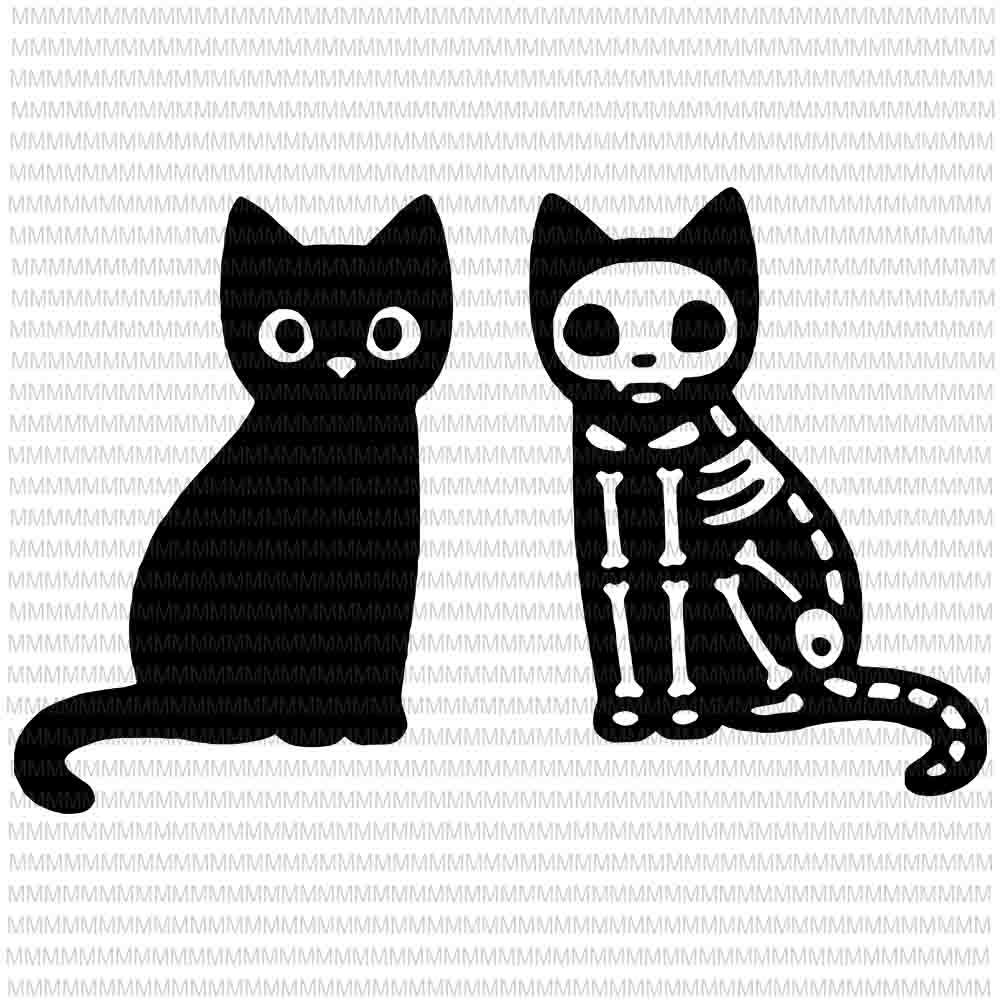 Halloween skeleton cat svg, cat halloween svg, Halloween svg, Witch svg, Halloween Witch svg, Funny Halloween svg, Women's Halloween svg,