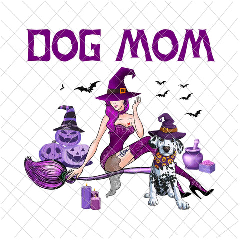 Dog Mom Halloween Png, Love Dog Dalmatian Png, Dog Halloween Png, Witch Dog Halloween