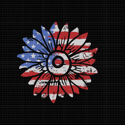 American Flag Sunflower svg, American Flag Sunflower, 4th of July svg, 4th of July vector, Flag Sunflower 4th of July