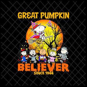 Great Pumpkin Believer Since 1966 Halloween Png, Snoopy Halloween Png, Halloween 1966 Png