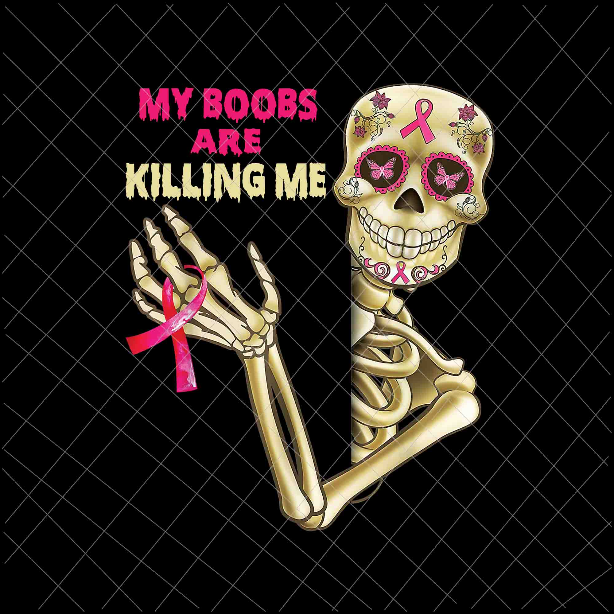 My Boobs Are Killing Me Png, Breast Cancer, Breast Cancer Awareness Png, Pink Cancer Warrior png, Pink Ribbon, Pink Ribbon Png, Autumn Png