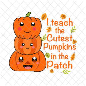 I Teach The Cutest Pumpkins In The Patch Svg,  Teacher Fall Season Svg, Teacher Autumn Svg, Teacher Quote Svg