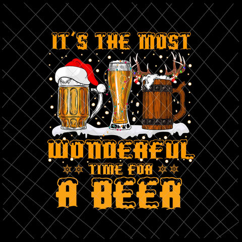 It's The Most Wonderful Time For A Beer Png, Beer Christmas Quote Png, Beer Xmas Png
