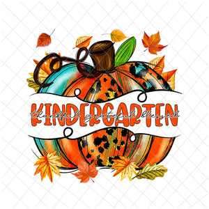 Kindergarten Pumpkin Png, Kindergarten Autumn Png, Kindergarten Thankful Png, Back To School Kindergarten Autumn Fall Png