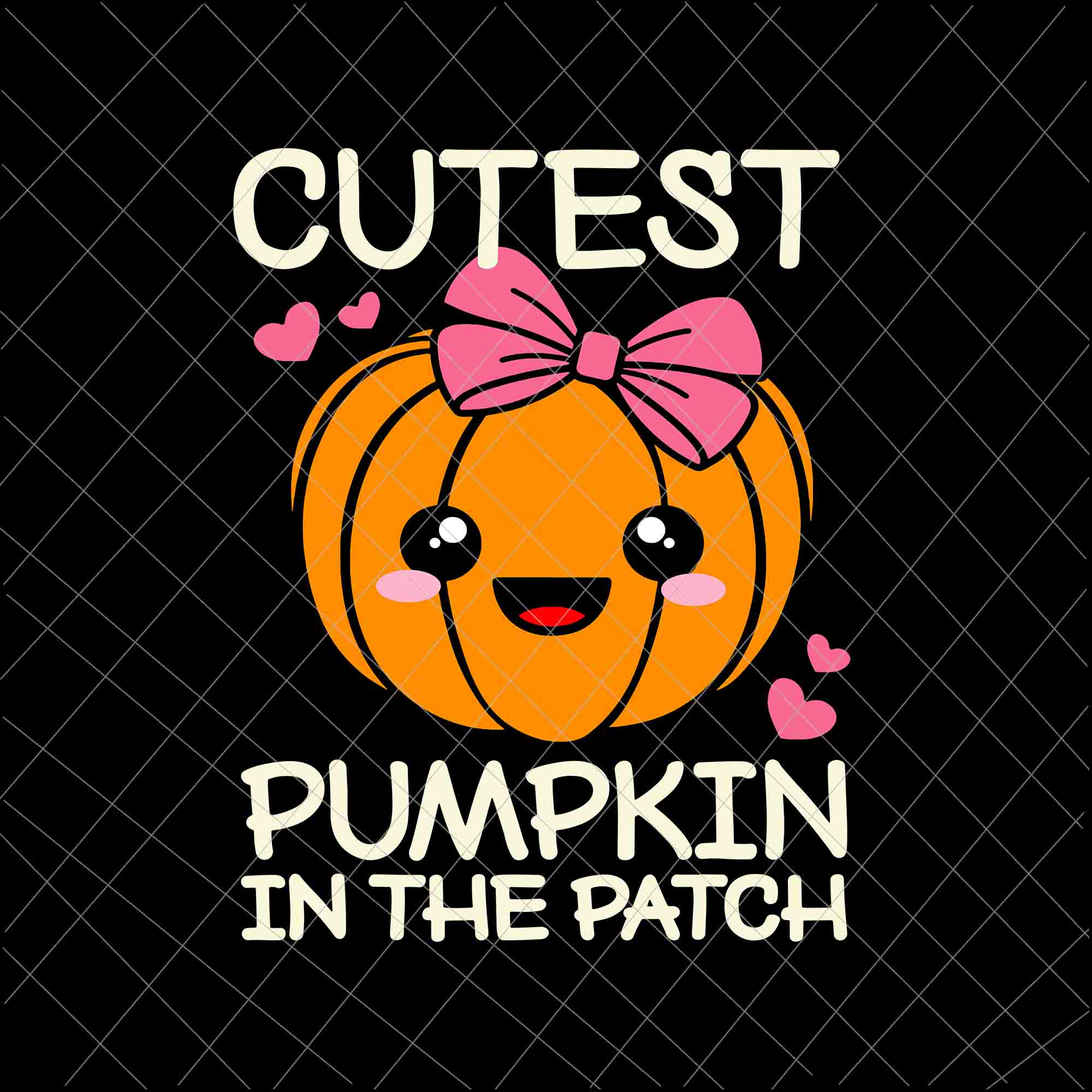 Cutest Pumpkin In The Patch Svg, Halloween Kawaii Girls Svg, Pumpkin Girl Svg, Cute Pumpkin halloween