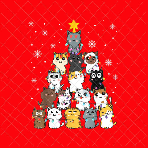 Christmas Cat Png, Christmas Tree Cat Png, Catmas Xmas Png, Tree Cat Png, Christmas Cat Png