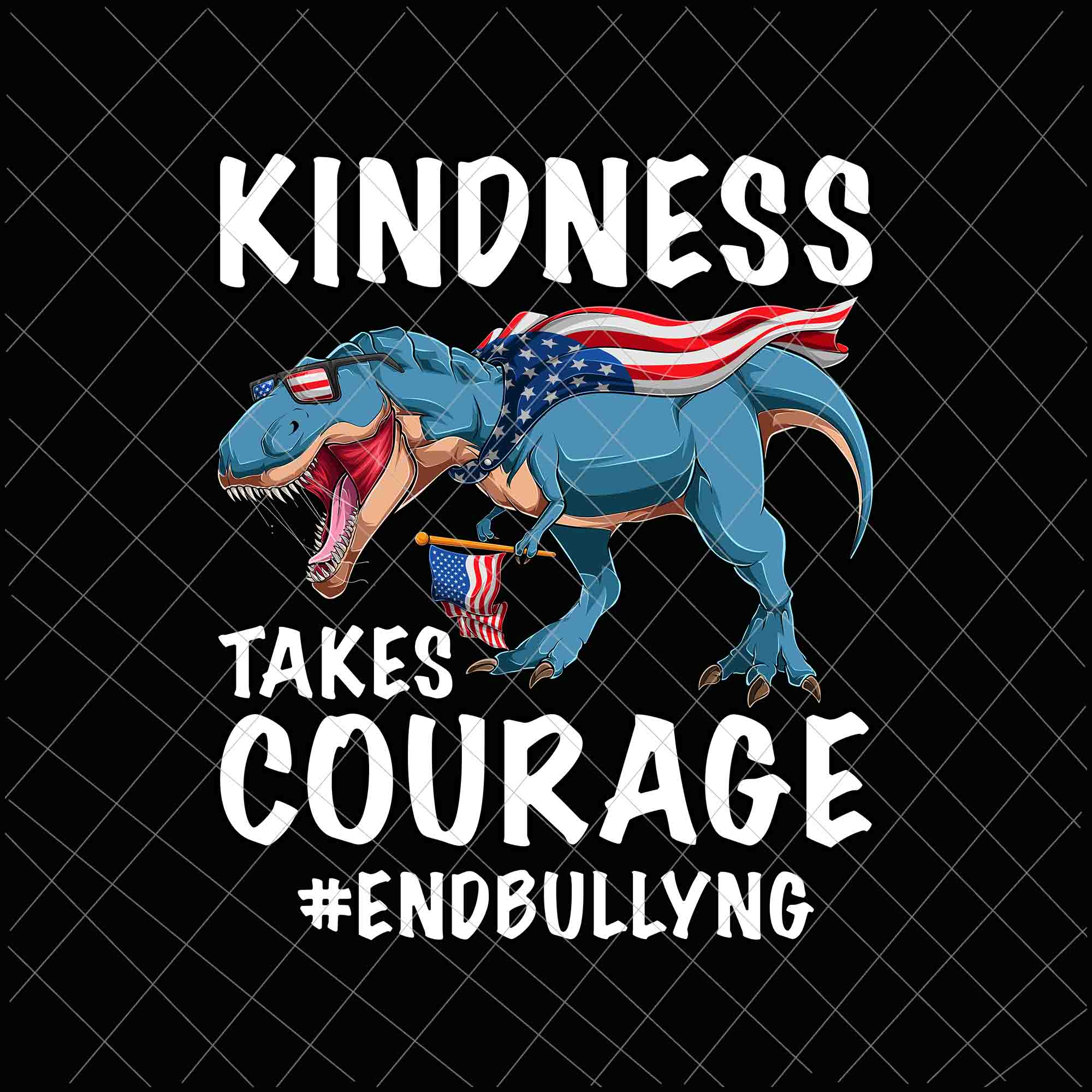 Kindness Takes Courage T-rex  Svg, Anti Bullying Orange Unity Day Svg, Unity Day Orange Svg, T-rex Svg, Kindness Anti Bullying Svg