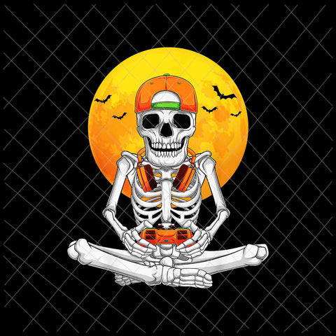 Skeleton Halloween Video Gamer Svg, Skeleton Svg, Skeleton Gamer Svg, Skeleton Halloween Svg